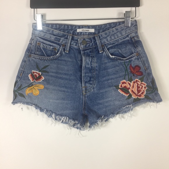 GRLFRND Cindy Embroidered Jean Shorts Rising Sun 24 - Picture 8 of 16